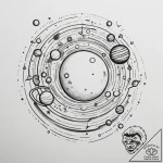 A minimalist solar system, tattoo drawing out… – tattoo sketch (№1754765428_0, 09.08.2025 18:50) — tattoovalue.net