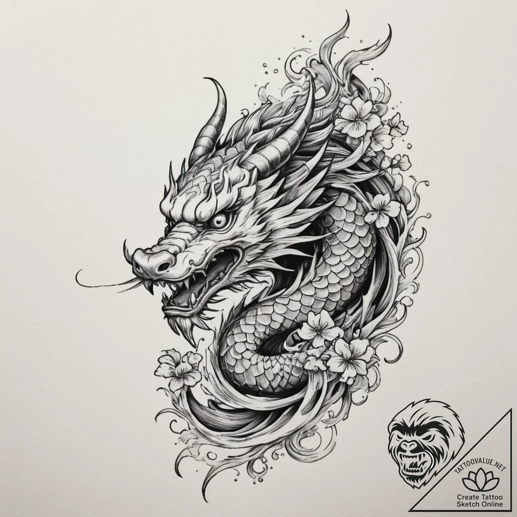 Tattoo sketch a samurai's stoic profile, conv... - tattoo sketch (№1754765636_0, 09.08.2025 18:53) — tattoovalue.net