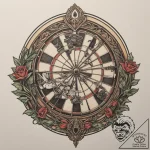 A person playing darts in a dimly lit pub., t… – tattoo sketch (№1754765839_0, 09.08.2025 18:57) — tattoovalue.net