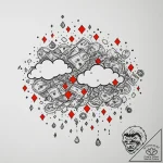 Tattoo sketch a pixelated cloud raining money… – tattoo sketch (№1754766651_0, 09.08.2025 19:10) — tattoovalue.net