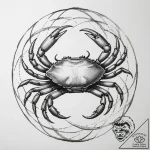 Tattoo design a cancer crab made of abstract,… – tattoo sketch (№1754767251_0, 09.08.2025 19:20) — tattoovalue.net