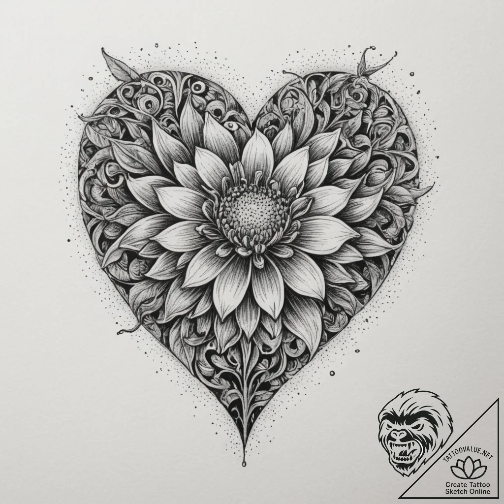 Tattoo sketch a crayon drawing style heart or... - tattoo sketch (№1754767847_0, 09.08.2025 19:30) — tattoovalue.net