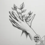 Tattoo sketch a small sapling growing from a… – tattoo sketch (№1754768264_0, 09.08.2025 19:37) — tattoovalue.net
