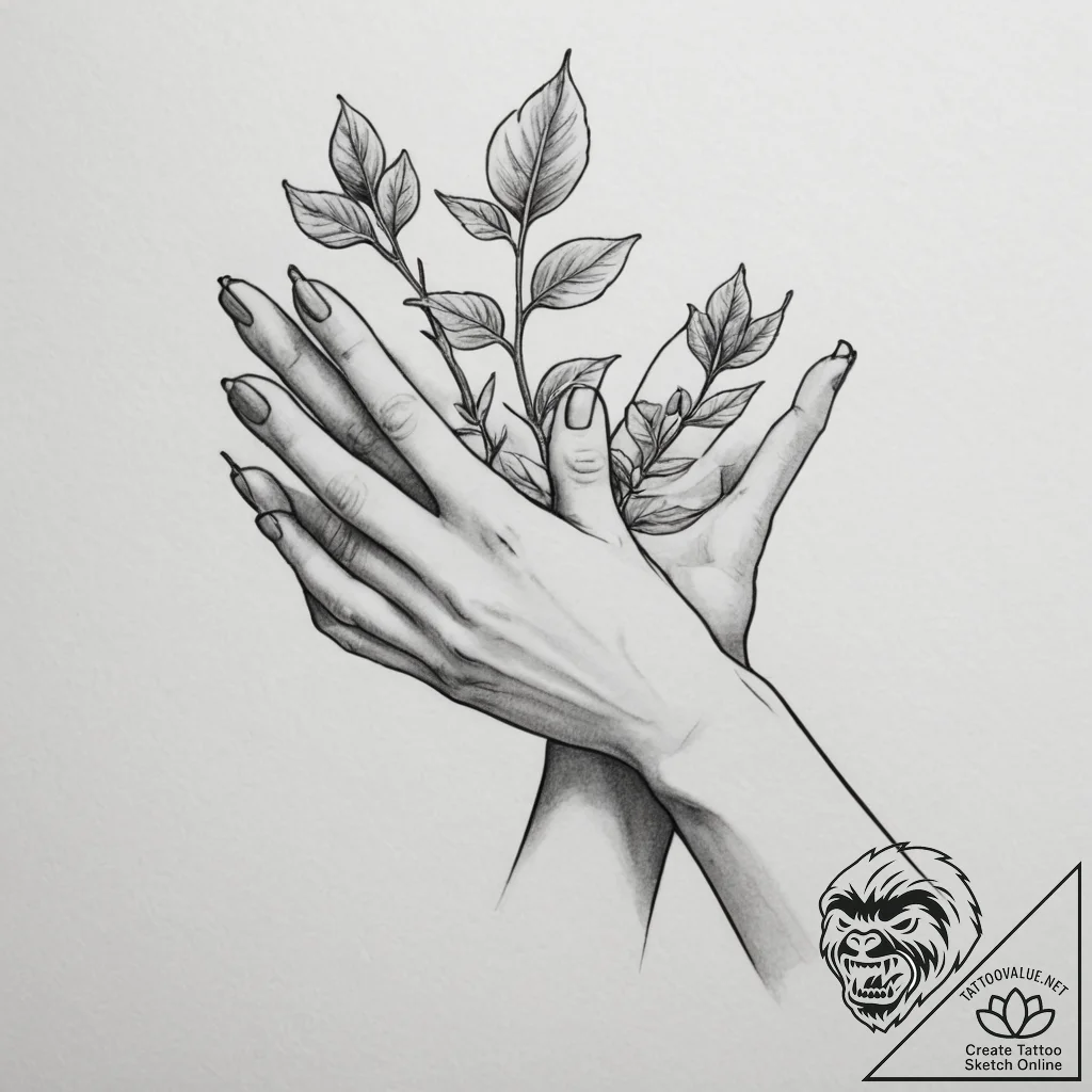Tattoo sketch a small sapling growing from a... - tattoo sketch (№1754768264_0, 09.08.2025 19:37) — tattoovalue.net