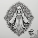 Tattoo sketch a stylized ghost from a maze ga… – tattoo sketch (№1754769667_0, 09.08.2025 20:01) — tattoovalue.net