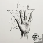 Tattoo sketch a hand reaching for a star thro… – tattoo sketch (№1754770265_0, 09.08.2025 20:11) — tattoovalue.net