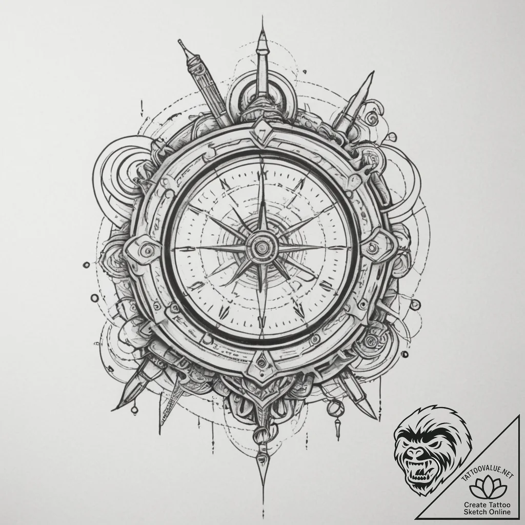 A modern, high-tech command center with multi... - tattoo sketch (№1754770869_0, 09.08.2025 20:21) — tattoovalue.net