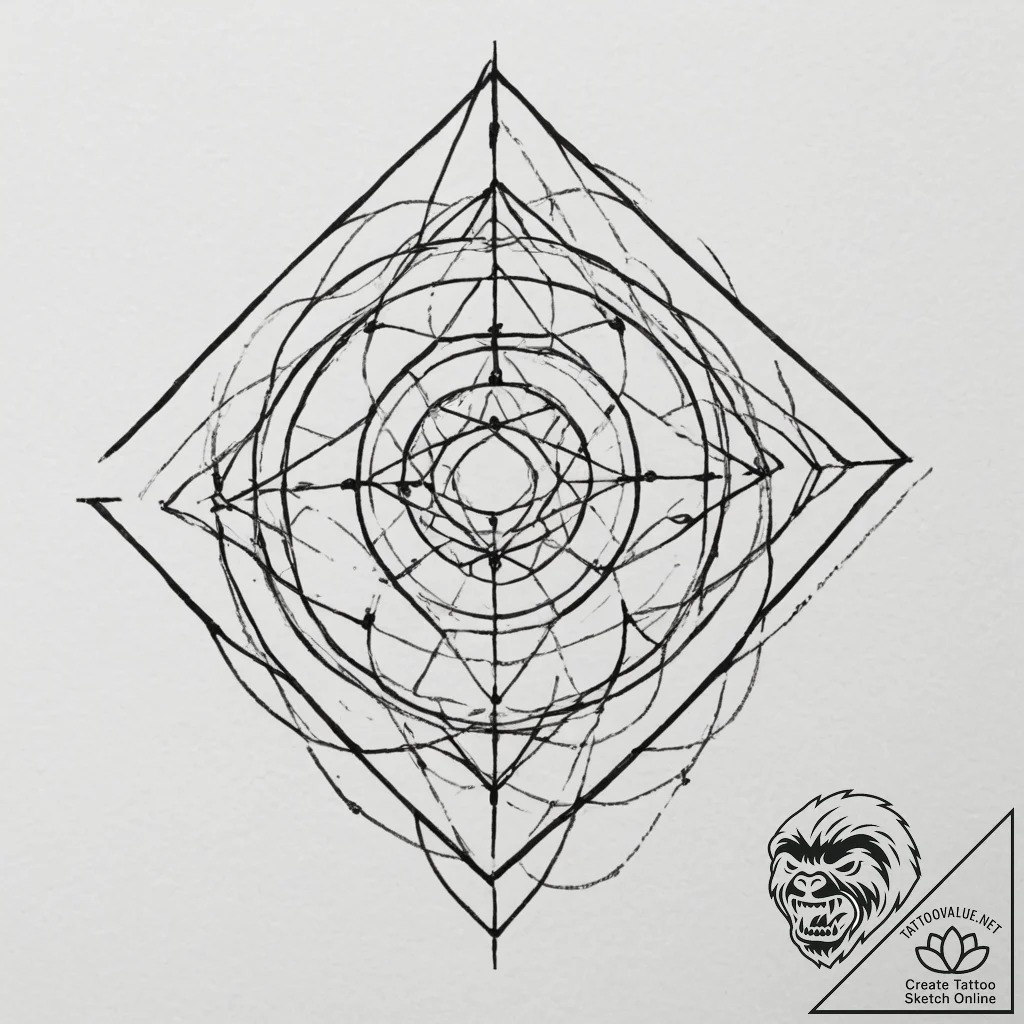 Tattoo design an abstract network of glowing... - tattoo sketch (№1754771274_0, 09.08.2025 20:27) — tattoovalue.net