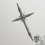 Magic wand casting a spell, ink illustration… – tattoo sketch (№1754771674_0, 09.08.2025 20:34) — tattoovalue.net