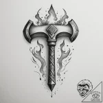 Tattoo sketch: a stylized anvil and hammer fo… – tattoo sketch (№1754772279_0, 09.08.2025 20:44) — tattoovalue.net