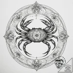 Tattoo design a cancer crab made of abstract,… – tattoo sketch (№1754773873_0, 09.08.2025 21:11) — tattoovalue.net