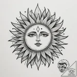 Tattoo design a stylized depiction of “the su… – tattoo sketch (№1754774471_0, 09.08.2025 21:21) — tattoovalue.net