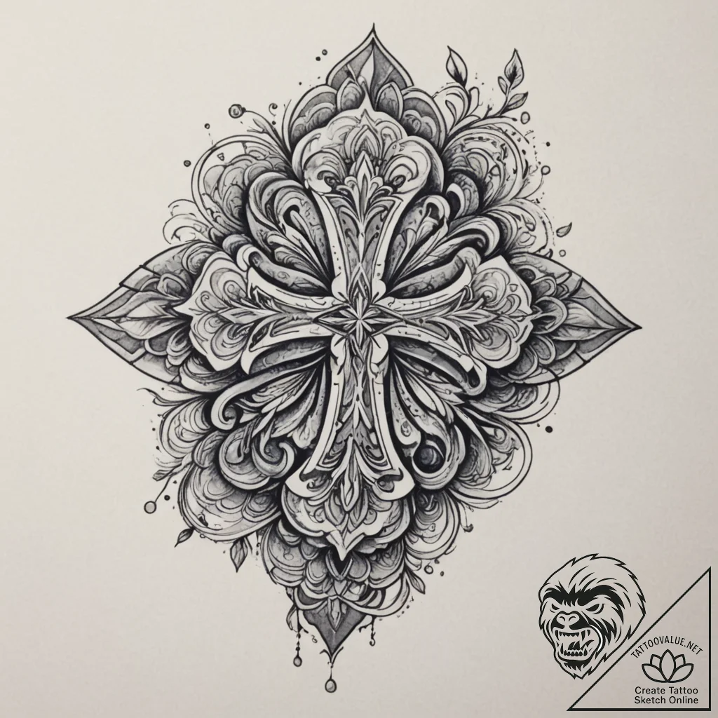 Tattoo design a soft blend of blues and purpl... - tattoo sketch (№1754775074_0, 09.08.2025 21:31) — tattoovalue.net