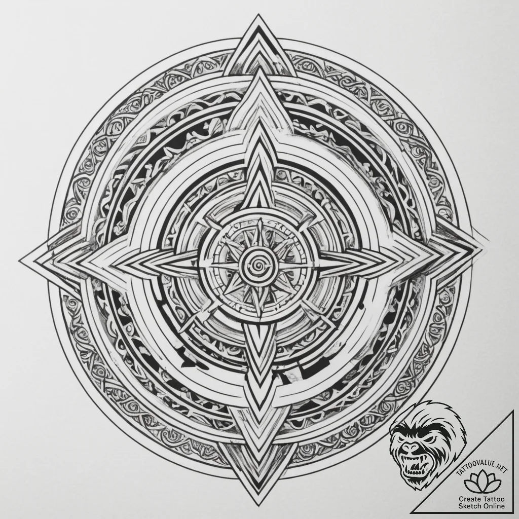Tattoo design a labyrinth with a clear path l... - tattoo sketch (№1754775473_0, 09.08.2025 21:37) — tattoovalue.net