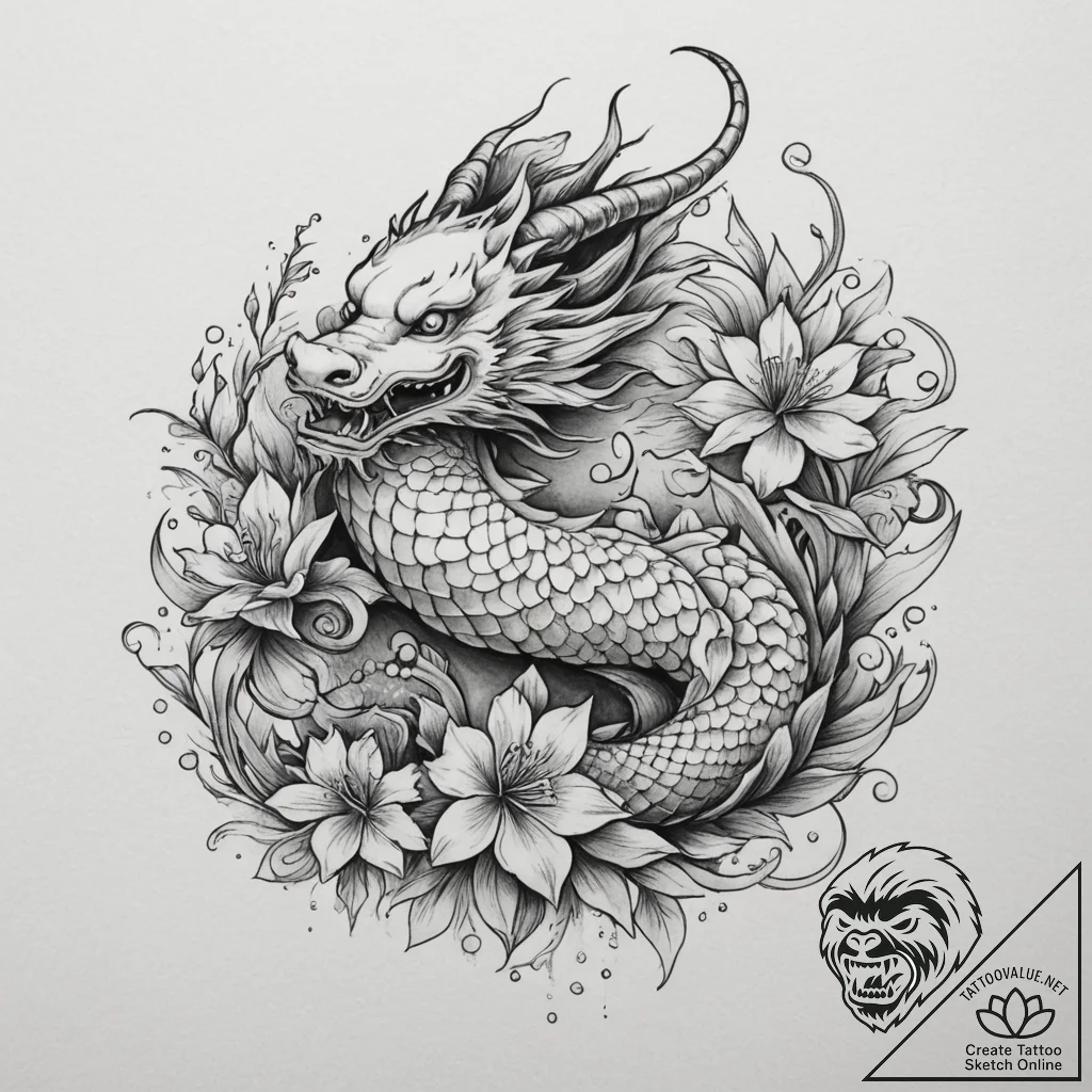 Tattoo design a realistic botanical illustrat... - tattoo sketch (№1754776083_0, 09.08.2025 21:48) — tattoovalue.net
