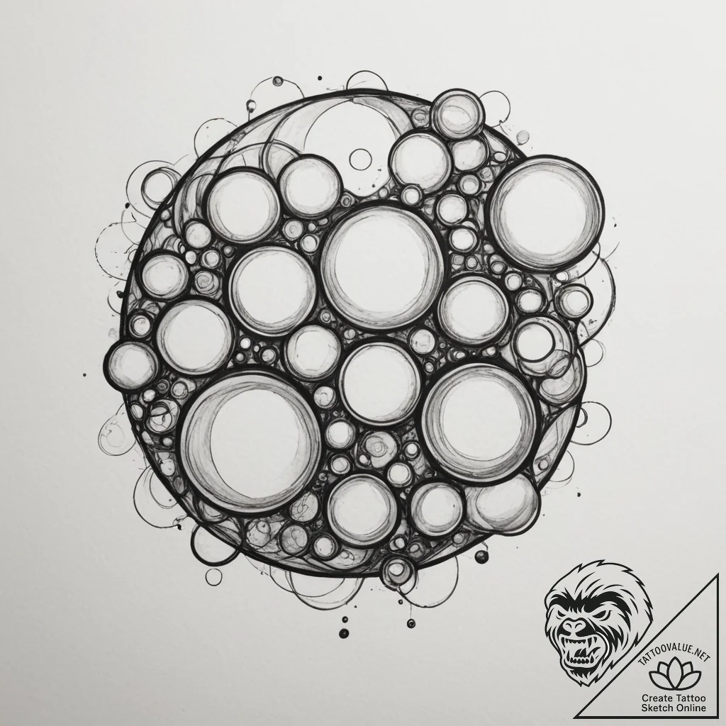 Tattoo sketch an abstract "bubble" effect, so... - tattoo sketch (№1754776282_0, 09.08.2025 21:51) — tattoovalue.net