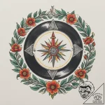 Vinyl record on a turntable, tattoo flash she… – tattoo sketch (№1754777087_0, 09.08.2025 22:04) — tattoovalue.net