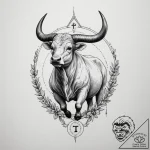 Tattoo design a zodiac animal with a banner b… – tattoo sketch (№1754777288_0, 09.08.2025 22:08) — tattoovalue.net