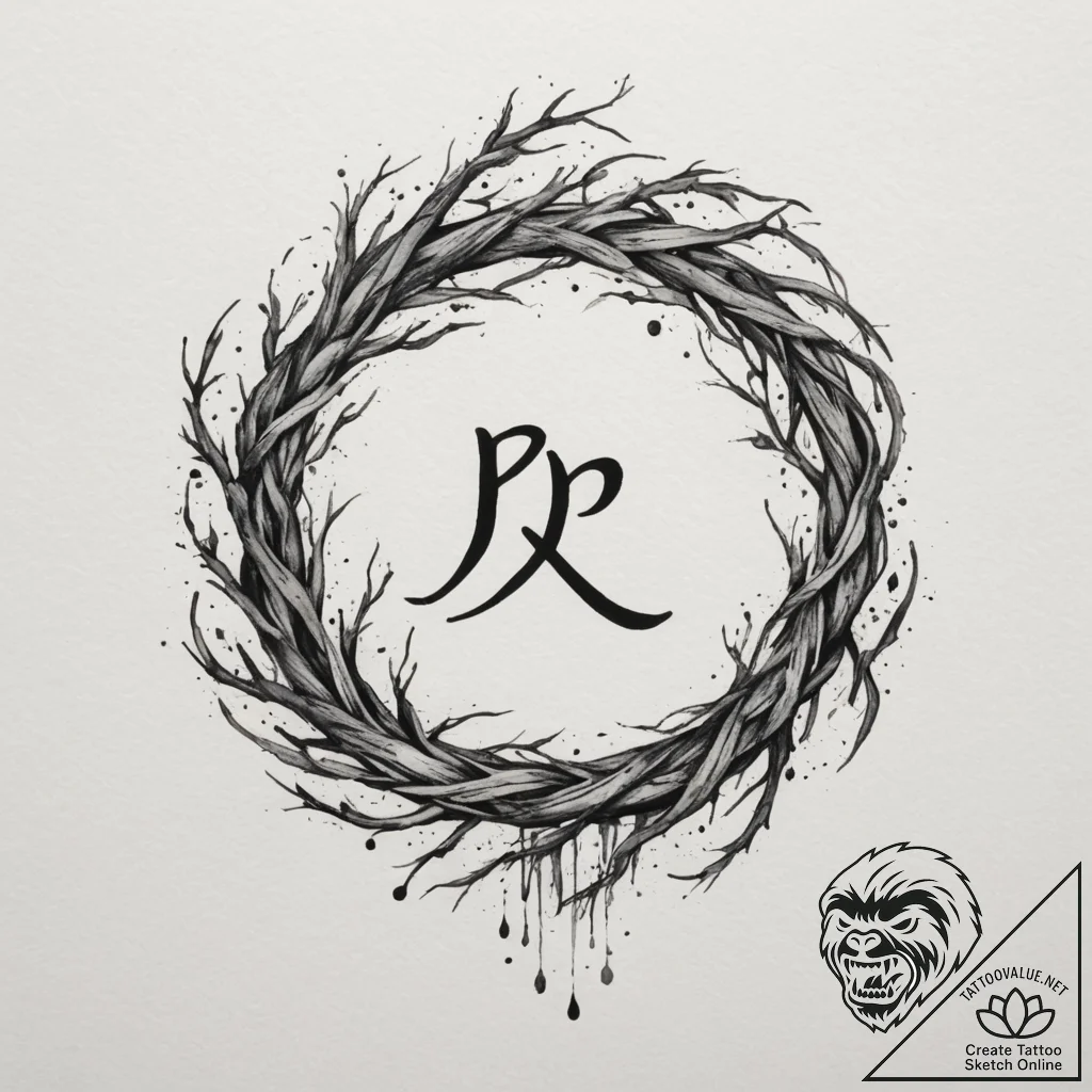 97. tattoo design: a "bereginya" rune intertw... - tattoo sketch (№1754777692_0, 09.08.2025 22:14) — tattoovalue.net