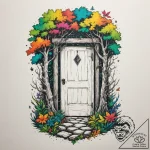 Tattoo design a silhouette of a hidden door i… – tattoo sketch (№1754778298_0, 09.08.2025 22:24) — tattoovalue.net