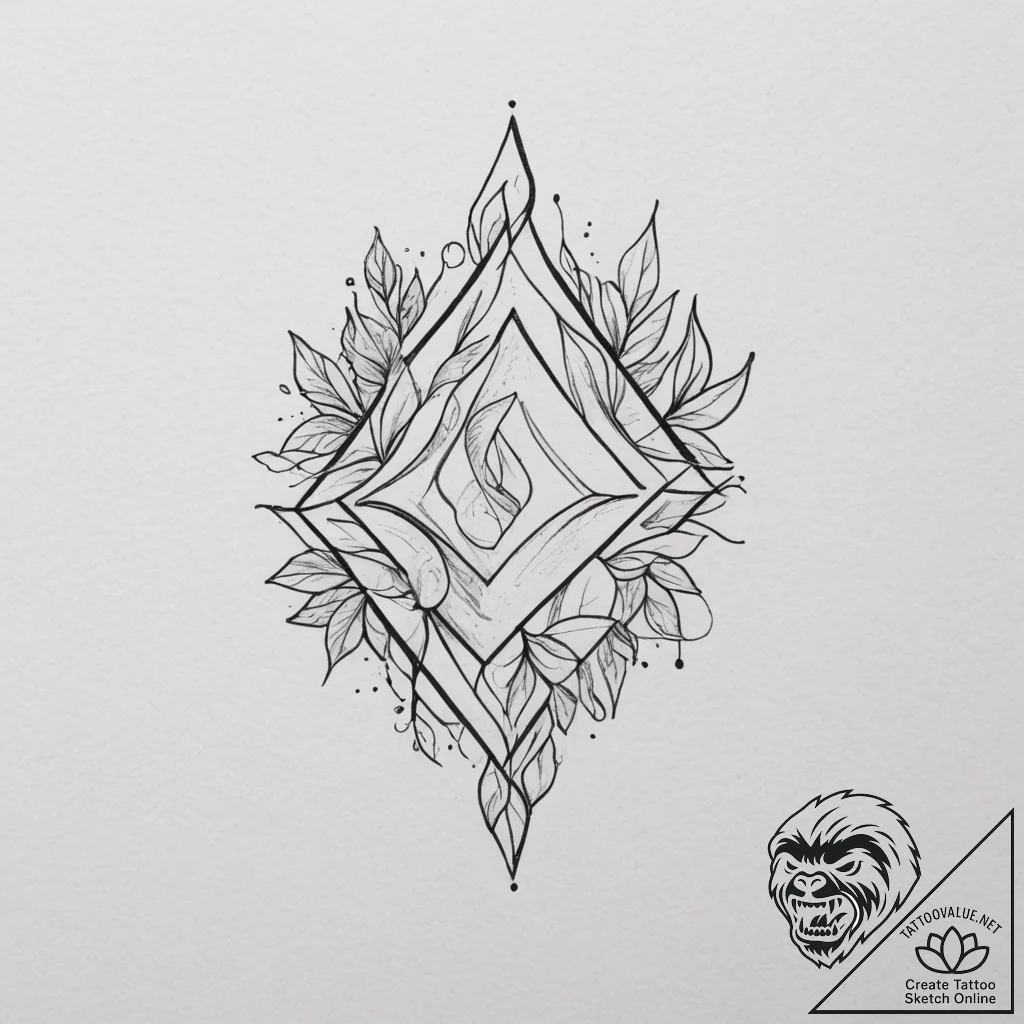 Tattoo sketch a minimalist symbol on the side... - tattoo sketch (№1754778698_0, 09.08.2025 22:31) — tattoovalue.net