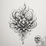 A realistic image of ink drops spreading in c… – tattoo sketch (№1754783109_0, 09.08.2025 23:45) — tattoovalue.net
