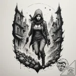 Tattoo sketch a shadowy figure of a rogue or… – tattoo sketch (№1754783903_0, 09.08.2025 23:58) — tattoovalue.net