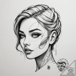 Tattoo sketch a subtle profile of a face in t… – tattoo sketch (№1754784895_0, 10.08.2025 00:14) — tattoovalue.net