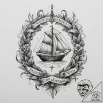 An old, forgotten love letter, written in cur… – tattoo sketch (№1754786685_0, 10.08.2025 00:44) — tattoovalue.net