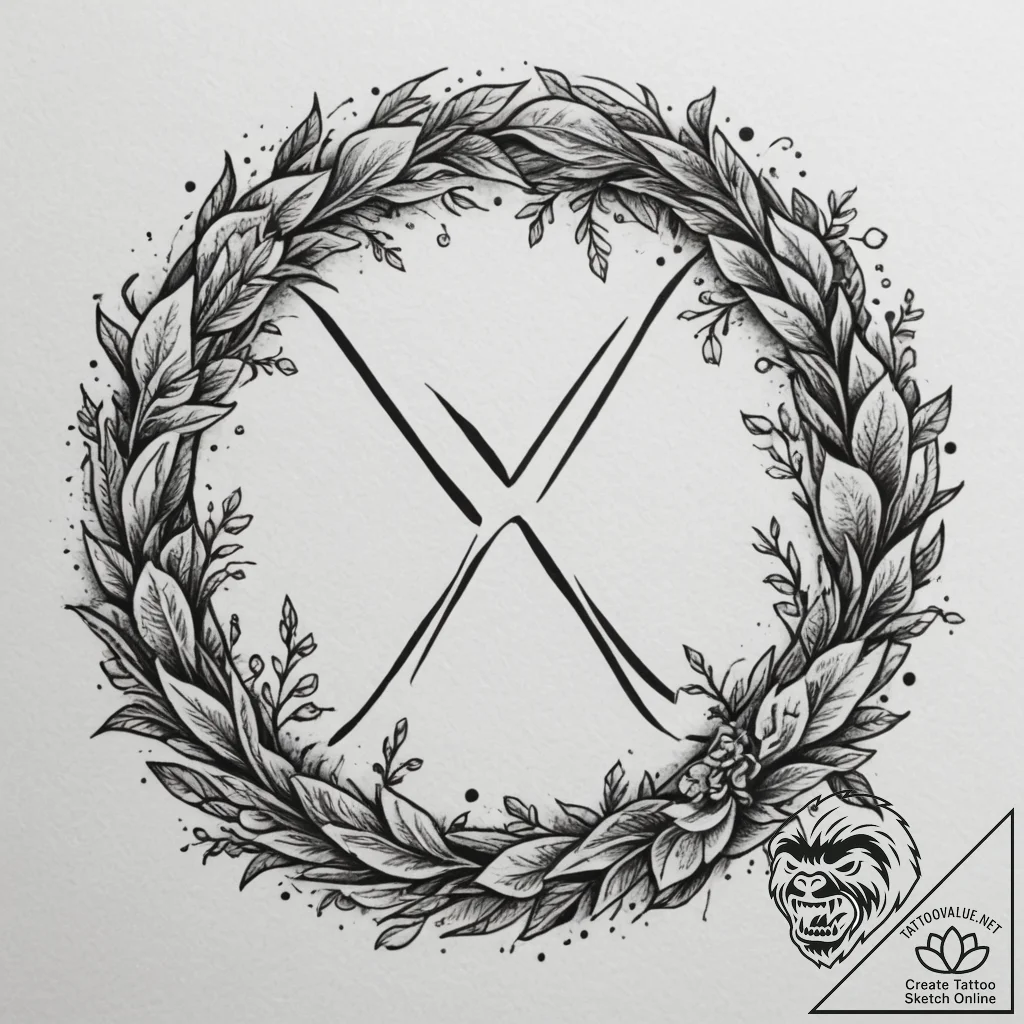 108. tattoo sketch: "yest" rune as a central... - tattoo sketch (№1754786884_0, 10.08.2025 00:48) — tattoovalue.net