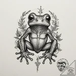 A glass frog with visible organs, tattoo flas… – tattoo sketch (№1754787084_0, 10.08.2025 00:51) — tattoovalue.net