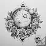 Tattoo sketch a solar system where each plane… – tattoo sketch (№1754787283_0, 10.08.2025 00:54) — tattoovalue.net