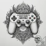 Tattoo sketch a classic game controller split… – tattoo sketch (№1754788078_0, 10.08.2025 01:07) — tattoovalue.net