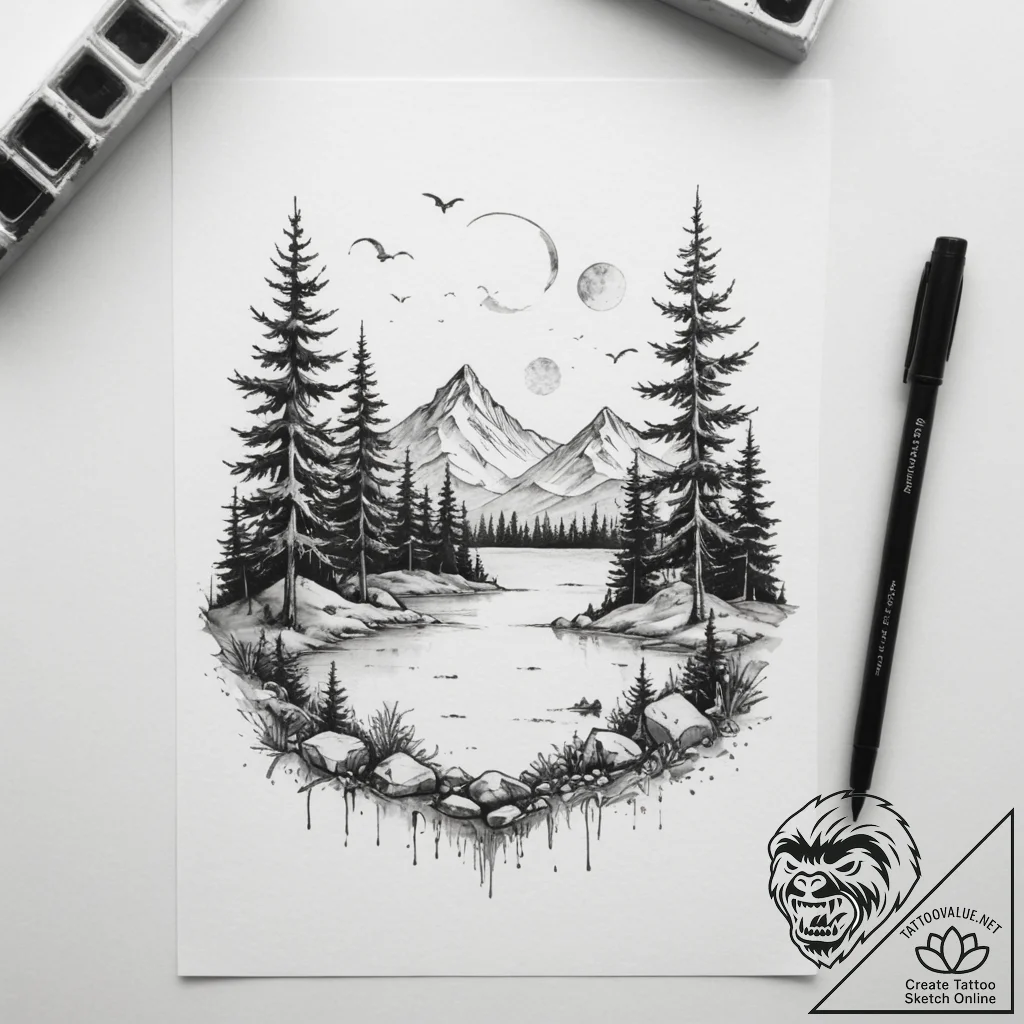Tattoo sketch a "game over" screen subtly ble... - tattoo sketch (№1754789670_0, 10.08.2025 01:34) — tattoovalue.net