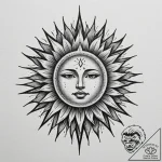 Tattoo sketch: dazhbog depicted as a radiant… – tattoo sketch (№1754790465_0, 10.08.2025 01:47) — tattoovalue.net