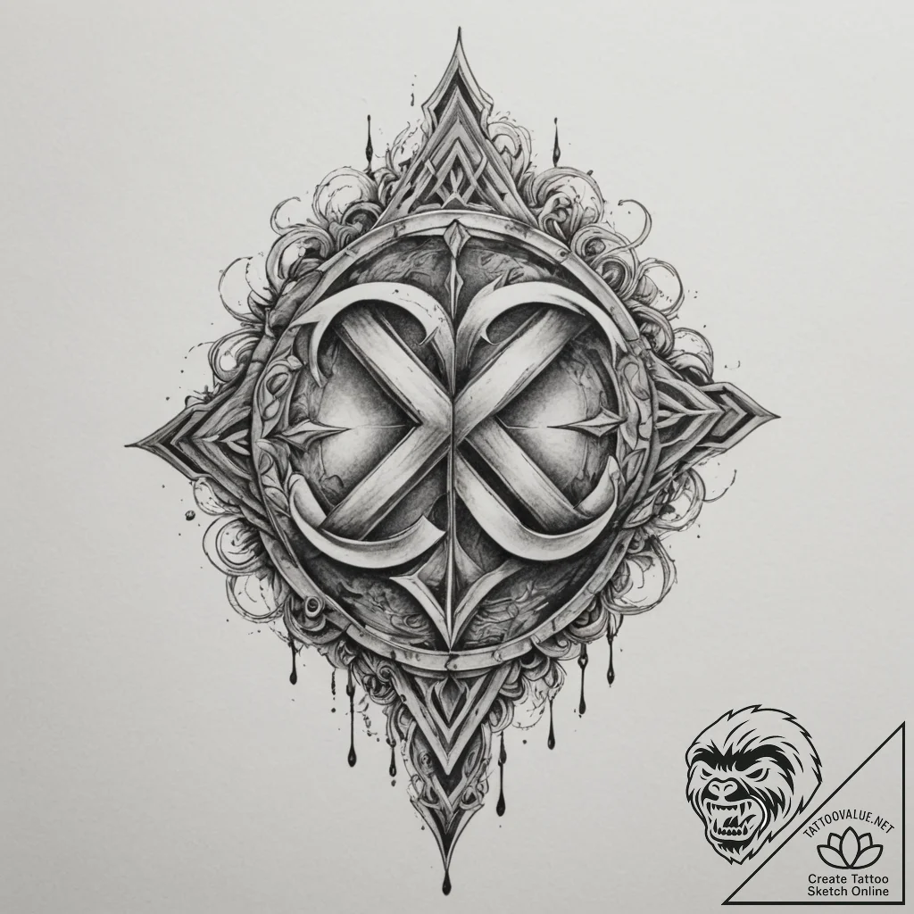 94. tattoo design: a minimalist "vetar" rune,... - tattoo sketch (№1754791058_0, 10.08.2025 01:57) — tattoovalue.net