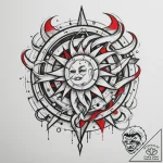 Tattoo design a zodiac glyph created by overl… – tattoo sketch (№1754791861_0, 10.08.2025 02:11) — tattoovalue.net