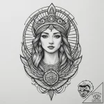 Isis, artistic tattoo sketch, on a clean whit… – tattoo sketch (№1754792065_0, 10.08.2025 02:14) — tattoovalue.net