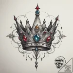 Tattoo sketch a minimalist crown with a singl… – tattoo sketch (№1754792466_0, 10.08.2025 02:21) — tattoovalue.net