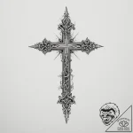 Inverted cross – tattoo sketch (№1754793263_0, 10.08.2025 02:34) — tattoovalue.net
