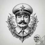 Stalin, concept art for tattoo, detailed cros… – tattoo sketch (№1754794270_0, 10.08.2025 02:51) — tattoovalue.net