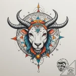 Tattoo sketch a zodiac glyph drawn in a uniqu… – tattoo sketch (№1754794868_0, 10.08.2025 03:01) — tattoovalue.net