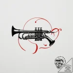 Tattoo design a lone bugle playing taps in a… – tattoo sketch (№1754795067_0, 10.08.2025 03:04) — tattoovalue.net