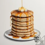 A stack of fluffy pancakes with syrup drippin… – tattoo sketch (№1754795264_0, 10.08.2025 03:07) — tattoovalue.net