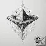 Tattoo sketch a stylized spaceship hovering o… – tattoo sketch (№1754795463_0, 10.08.2025 03:11) — tattoovalue.net