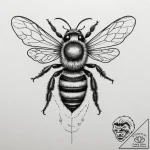 Bee, tattoo drawing outline, black and white… – tattoo sketch (№1754796660_0, 10.08.2025 03:31) — tattoovalue.net
