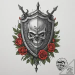 Tattoo sketch a medieval shield with a single… – tattoo sketch (№1754796859_0, 10.08.2025 03:34) — tattoovalue.net