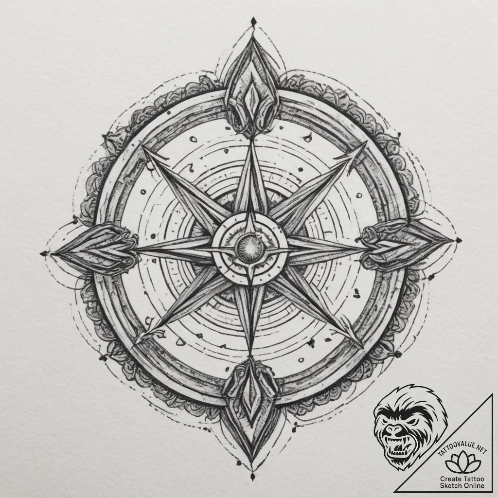 Tattoo design a magical grimoire with a glowi... - tattoo sketch (№1754797057_0, 10.08.2025 03:37) — tattoovalue.net