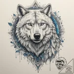 Tattoo design: a wolf and a bear, sacred anim… – tattoo sketch (№1754797257_0, 10.08.2025 03:40) — tattoovalue.net