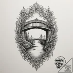 Bridge, tattoo line art, neo traditional tatt… – tattoo sketch (№1754797849_0, 10.08.2025 03:50) — tattoovalue.net